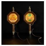 Blatz and Heileman Lighted Coach Lamps Signs