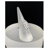 Art Deco 14k White Gold and Diamond Ring