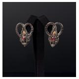 Sterling Silver Garnet Earrings