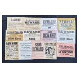 Collection of Wells Fargo Wanted Reward Posters