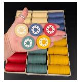 Antique Clay Inlaid Dotted Poker Chips