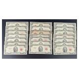 United States Red Seal $2 Two Dollar Bills