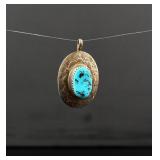 Alison Tohee Navajo Turquoise Sterling Pendant