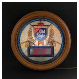 Heilemans Old Style Beer Lighted Clock Sign