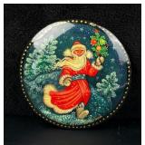 Russian Santa Claus Lacquer Brooch