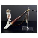 German Painted Porcelain Pipe