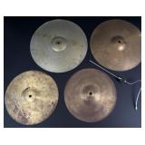 Vintage Brass Drum Cymbals with Mounting Arm