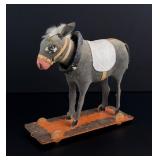 Antique German Paper Mache Donkey Pull Toy