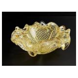 Mid Century Modern Murano Art Glass Ruffled Bowl