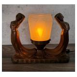 Art Deco Nude Egyptian Revival Lamp