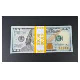 $1000 Face Value Sequential $100 Bank Notes