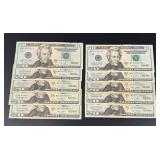 Collection of $20 US Star Note Bank Notes