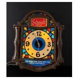 Schmidt Beer Lighted Bar Clock Sign