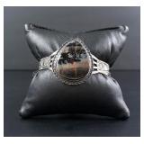 Navajo Sterling Silver Agate Bracelet