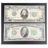 1928 $20 Redeemable in Gold and $10 Bank Notes
