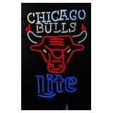 Chicago Bulls Miller Lite Neon Beer Sign