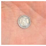 1872 S Seated Liberty Silver Half Dime