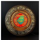 Heilemans Old Style Beer Round Lighted Bar Sign