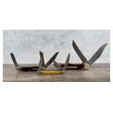 Group of Schrade and Queen Pocket Knives