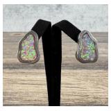 Sterling Silver Opal Earrings