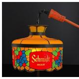 Schmidt Beer Lighted Hanging Bar Lamp Sign
