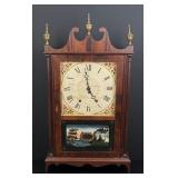 Ephraim Downs Pillar & Scroll Shelf Clock