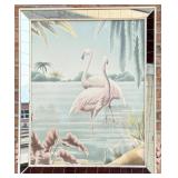 Turner Art Deco Flamingo Mirror Print