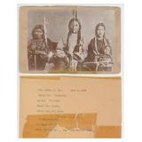 Chief Sitting Bull and Family Cabinet Indian Photo
