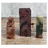 Chinese Soapstone Chop Foo Dog Seal Stamps