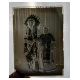 White Cow Bull Glass Photo Negative