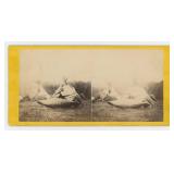 Chippewa Indian Wigwams Stereoview