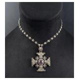 Jerusalem Amethyst Sterling Silver Cross