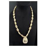 Carved Bone Elephant Necklace