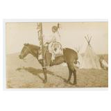 Indian Warrior RPPC Postcard