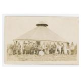 Osage Indians Gray Horse Dance Hall RPPC Postcard