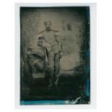 Occupational Bugler Band Member Tintype Photo