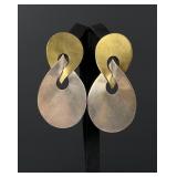 Taxco Mexico Sterling Silver Brass Earrings