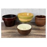Group of Redware and Stoneware Bowls