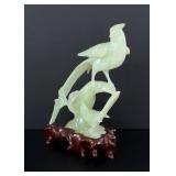Chinese Stabilized Green Jade Pheasant Carving