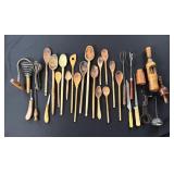 Collection of Wood Kitchen Utensils