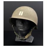 WW2 Rear Seam M1 US Army Painted Captains Helmet
