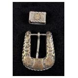 John McCabe Sterling Silver 10K Gold Belt Buckle
