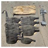 Johnsons Folding Goose Decoy Complete Set