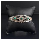 Fred Harvey Era Navajo Sterling Turquoise Bracelet