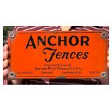 Anchor Fences California Porcelain Sign