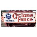 Cyclone Fence Oakland California Porcelain Sign