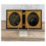 Antique Dual Ambrotype Photo of Brothers
