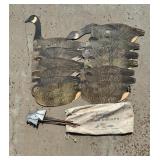 Johnsons Folding Goose Decoy Complete Set