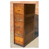 Antique Oak Library Bureau Sole Makers Cabinet