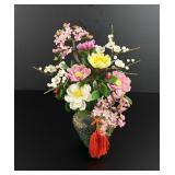 Chinese Peking Glass Jade Flower Arrangement